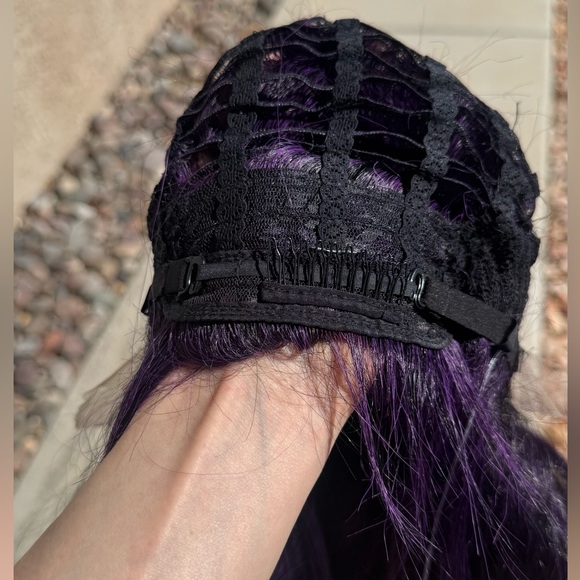 Black & Purple Lace Front Synthetic Wig - Picture 8 of 14